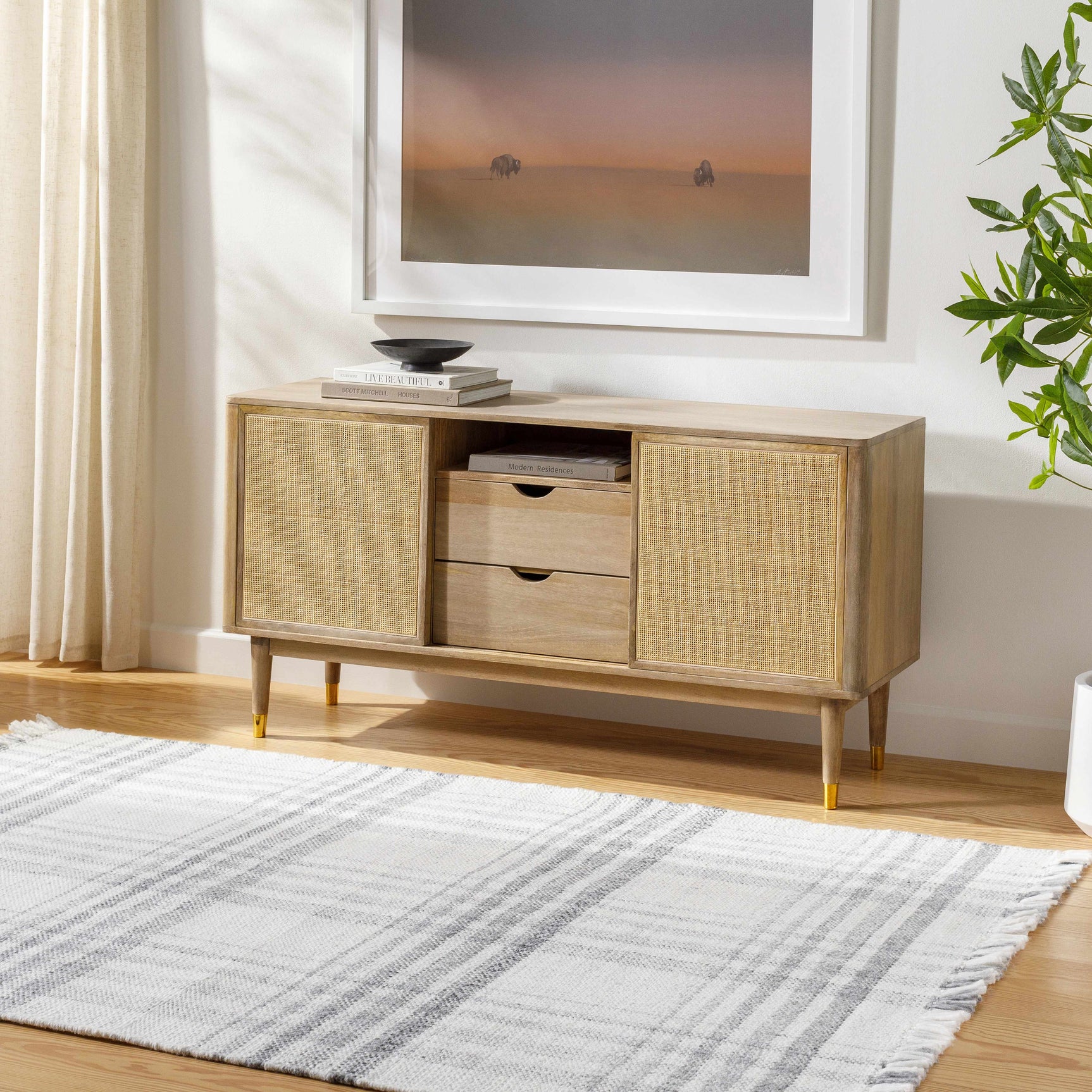 Inara Gray Plaid Area Rug - Clearance - Ornate Home