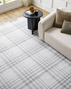 Inara Gray Plaid Area Rug - Clearance - Ornate Home