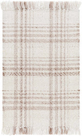 Inara Light Brown Plaid Hand Woven Area Rug - Ornate Home
