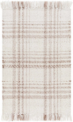 Inara Light Brown Plaid Hand Woven Area Rug - Ornate Home