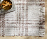 Inara Light Brown Plaid Hand Woven Area Rug - Ornate Home