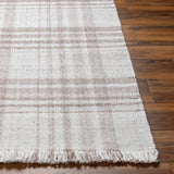 Inara Light Brown Plaid Hand Woven Area Rug - Ornate Home