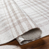 Inara Light Brown Plaid Hand Woven Area Rug - Ornate Home