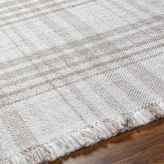 Inara Light Brown Plaid Hand Woven Area Rug - Ornate Home