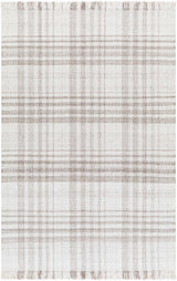 Inara Light Brown Plaid Hand Woven Area Rug - Ornate Home
