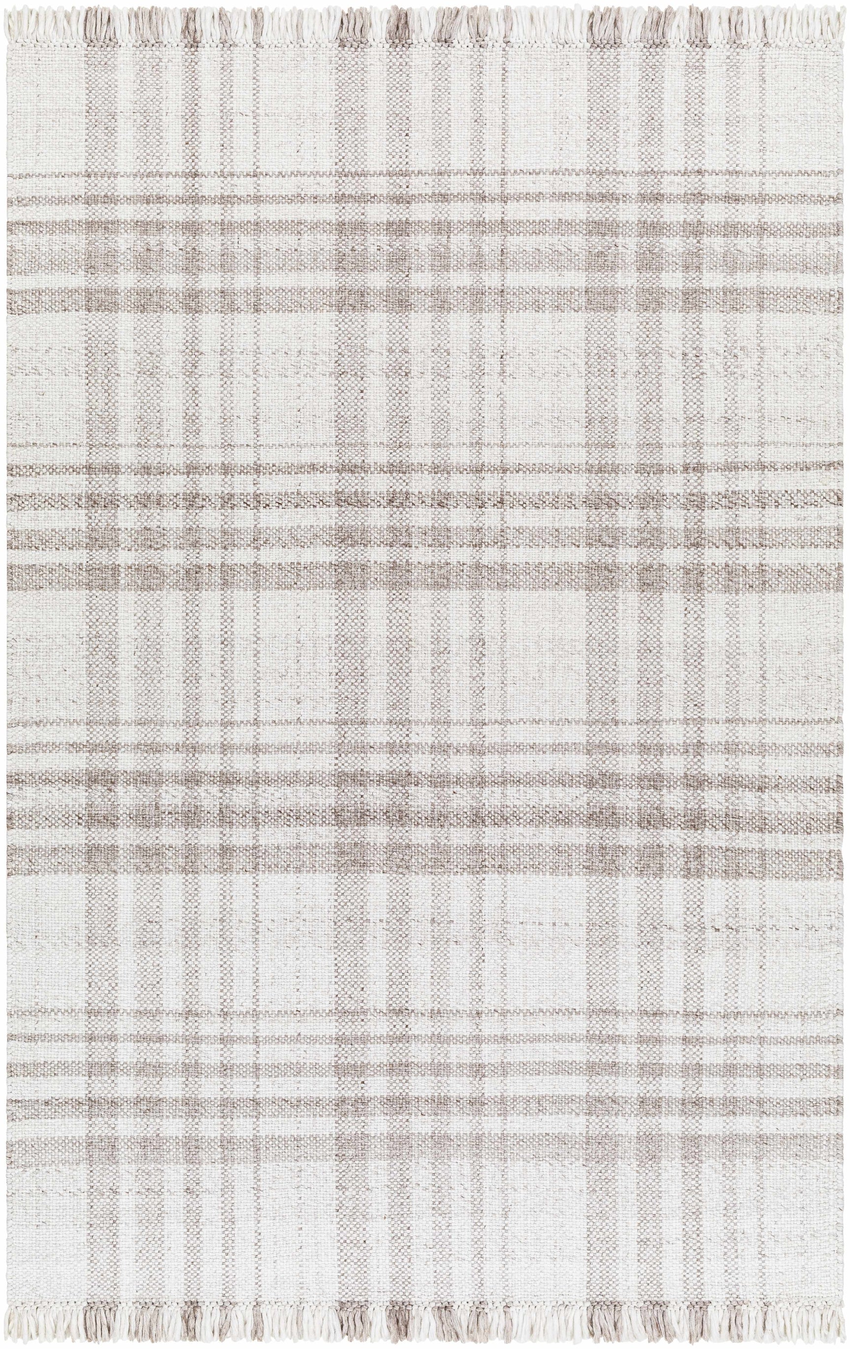 Inara Light Brown Plaid Hand Woven Area Rug - Ornate Home