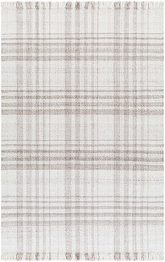 Inara Light Brown Plaid Hand Woven Area Rug - Ornate Home