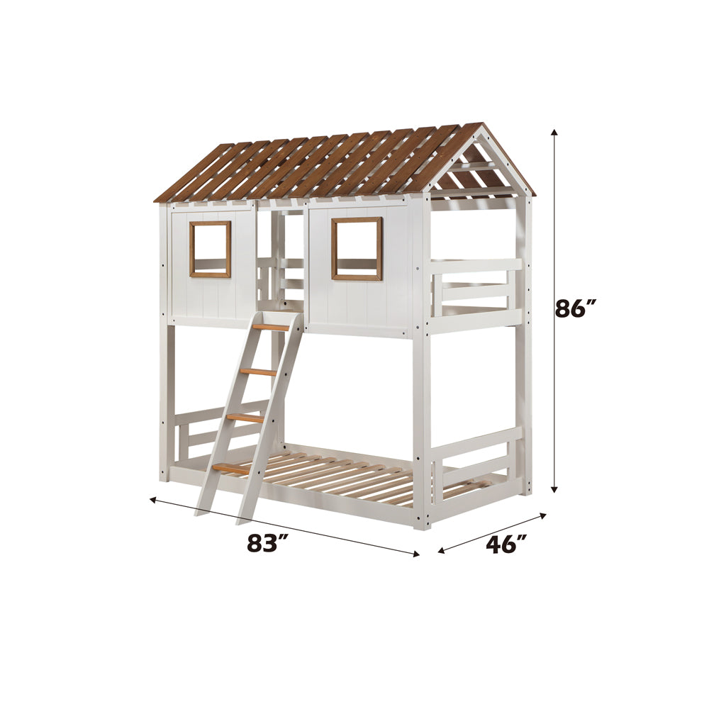 Inara White Twin/Twin Bunk Bed - Ornate Home