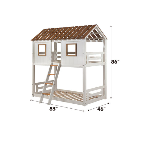 Inara White Twin/Twin Bunk Bed - Ornate Home