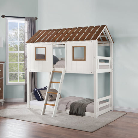 Inara White Twin/Twin Bunk Bed - Ornate Home