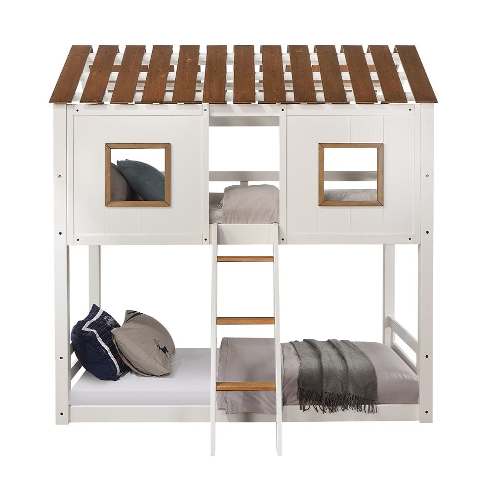 Inara White Twin/Twin Bunk Bed - Ornate Home
