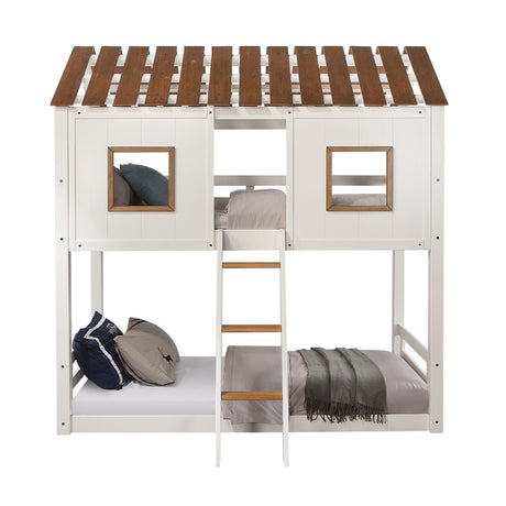 Inara White Twin/Twin Bunk Bed - Ornate Home