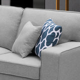 Inaya Light Gray 67"W Linen Loveseat - Ornate Home