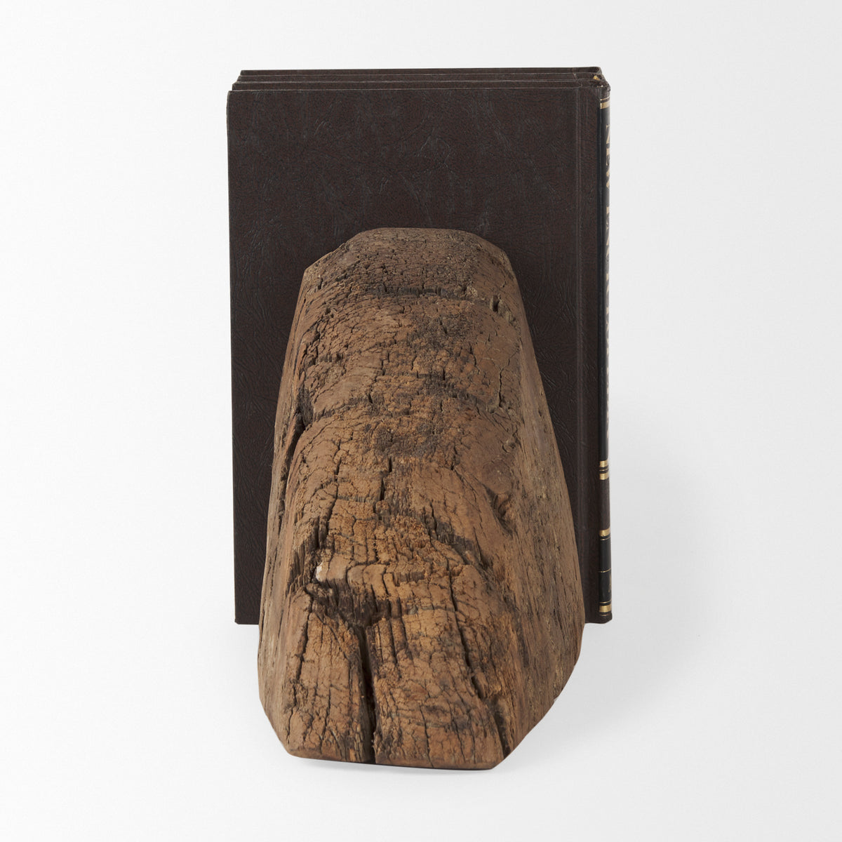 Incana Brown Handmade Reclaimed Wooden Bookends - Ornate Home