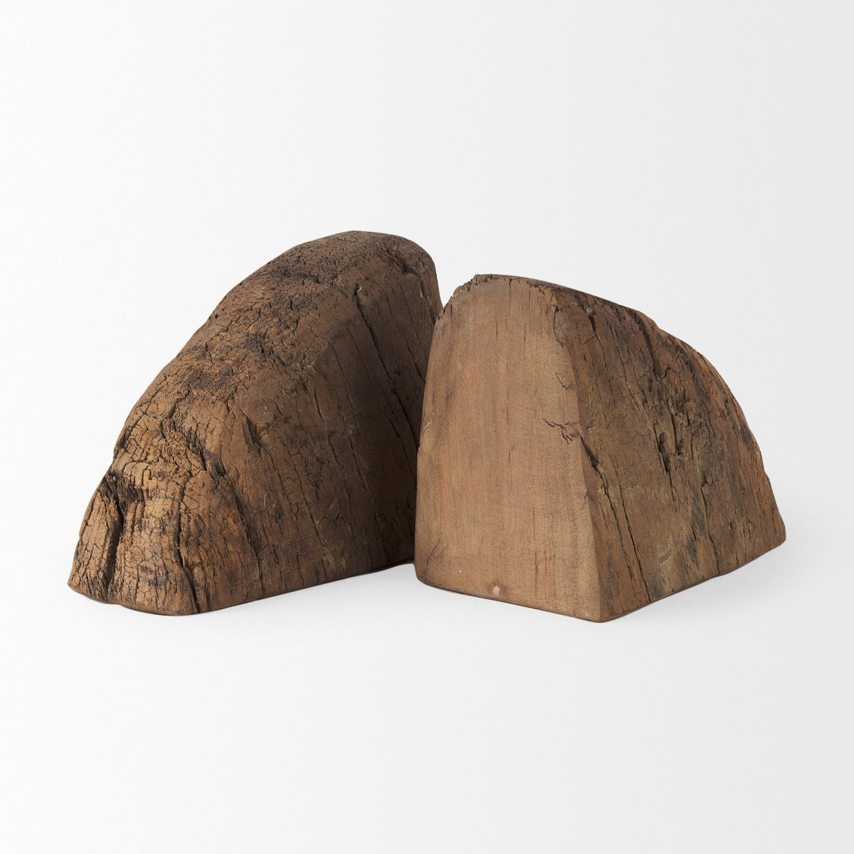 Incana Brown Handmade Reclaimed Wooden Bookends - Ornate Home