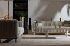 Inci Ivory Velvet Sofa - Ornate Home
