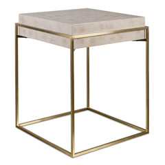 Inda Brass/White Modern Accent Table - Ornate Home