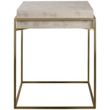 Inda Brass/White Modern Accent Table - Ornate Home