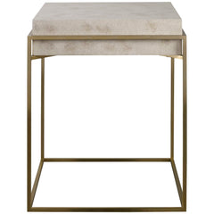 Inda Brass/White Modern Accent Table - Ornate Home