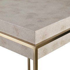 Inda Brass/White Modern Accent Table - Ornate Home
