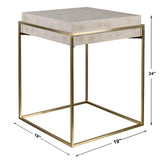Inda Brass/White Modern Accent Table - Ornate Home