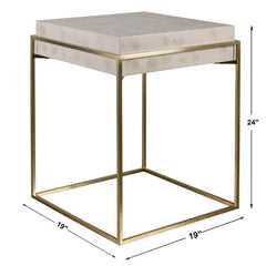 Inda Brass/White Modern Accent Table - Ornate Home