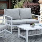 India Beige/White Patio Loveseat - Ornate Home