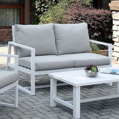 India Beige/White Patio Loveseat - Ornate Home