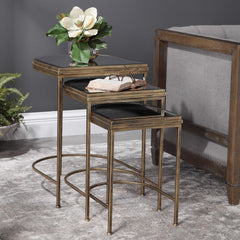 India Gold Nesting Tables (Set of 3) - Ornate Home