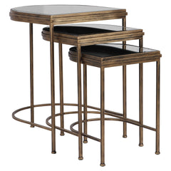 India Gold Nesting Tables (Set of 3) - Ornate Home