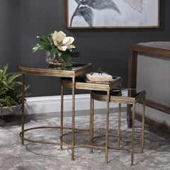 India Gold Nesting Tables (Set of 3) - Ornate Home