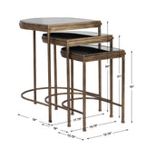 India Gold Nesting Tables (Set of 3) - Ornate Home