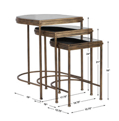 India Gold Nesting Tables (Set of 3) - Ornate Home