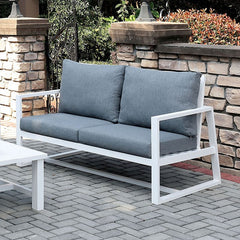 India Gray/White Patio Loveseat - Ornate Home