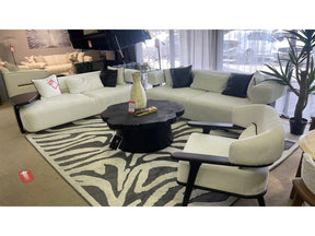 Indigo White & Black Oak Living Room Set / 3pc - Ornate Home