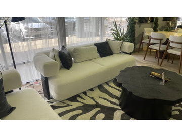 Indigo White & Black Oak Sofa - Ornate Home