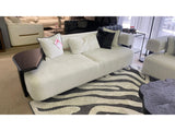 Indigo White & Black Oak Sofa w/ Attached Side Table - Ornate Home