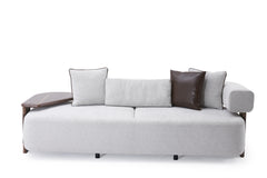 Indigo White & Walnut Living Room Set / 3pc - Ornate Home