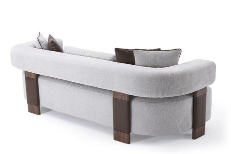 Indigo White & Walnut Living Room Set / 3pc - Ornate Home