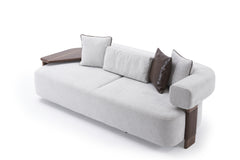 Indigo White & Walnut Living Room Set / 3pc - Ornate Home