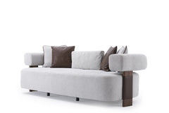 Indigo White & Walnut Living Room Set / 3pc - Ornate Home