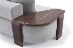 Indigo White & Walnut Living Room Set / 3pc - Ornate Home