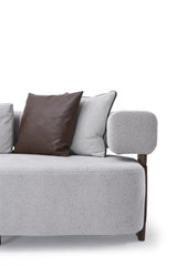 Indigo White & Walnut Living Room Set / 3pc - Ornate Home