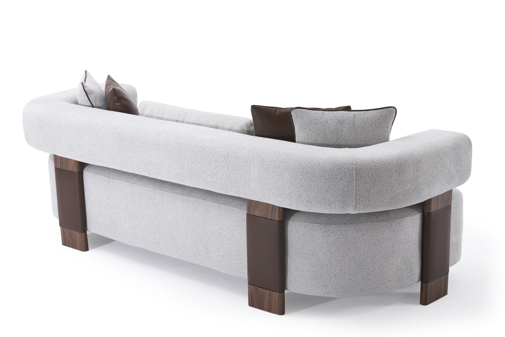 Indigo White & Walnut Living Room Set / 3pc - Ornate Home