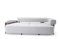 Indigo White & Walnut Living Room Set / 3pc - Ornate Home
