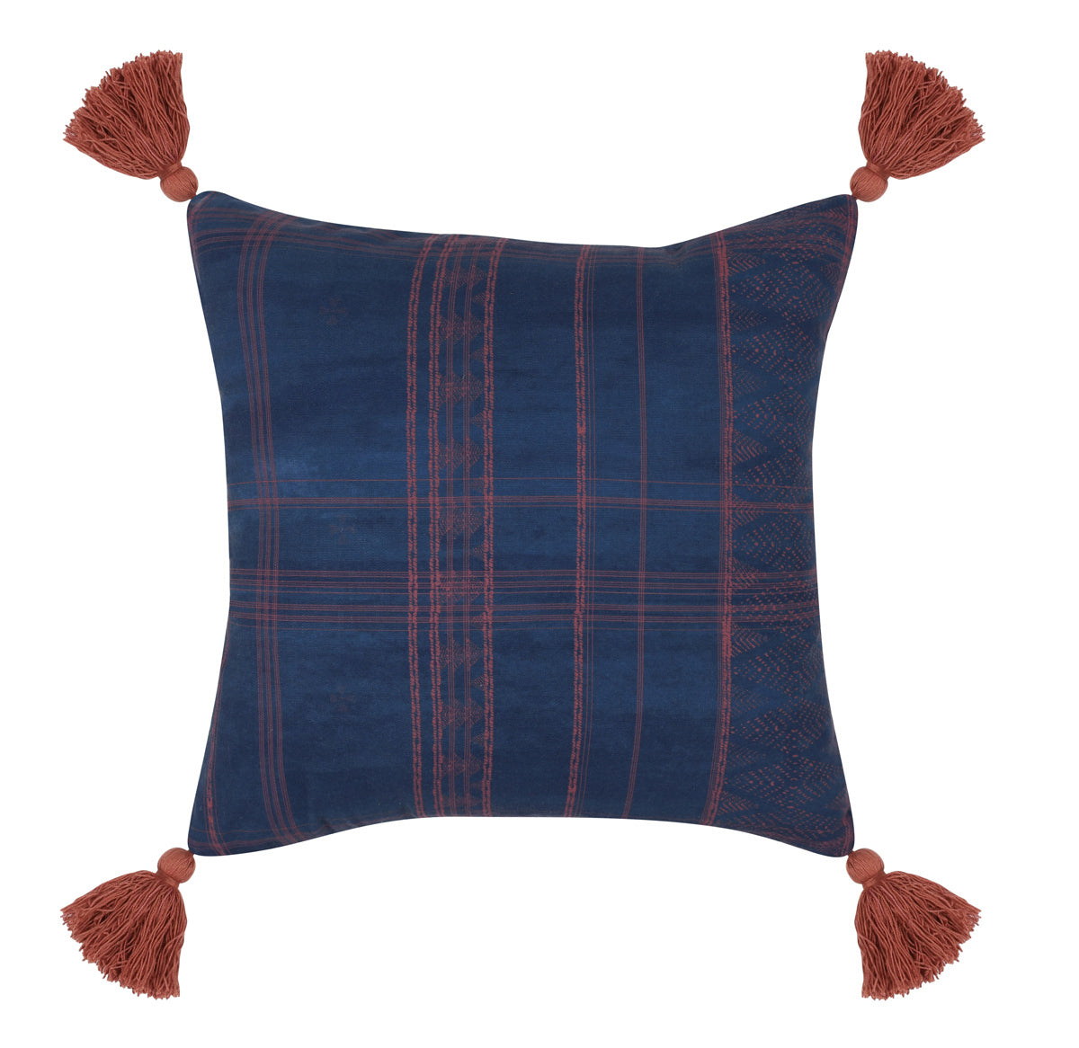 Indoor/Outdoor Cannon Dark Blue/Red Throw Pillow (Set of 2) - Ornate Home