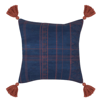 Indoor/Outdoor Cannon Dark Blue/Red Throw Pillow (Set of 2) - Ornate Home