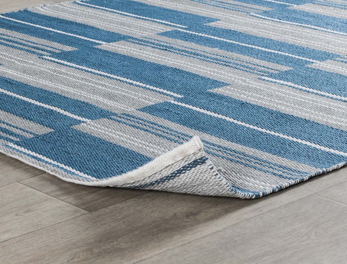 Indoor/Outdoor Colton Cabana Blue Stripe Rug - Ornate Home