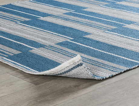 Indoor/Outdoor Colton Cabana Blue Stripe Rug - Ornate Home