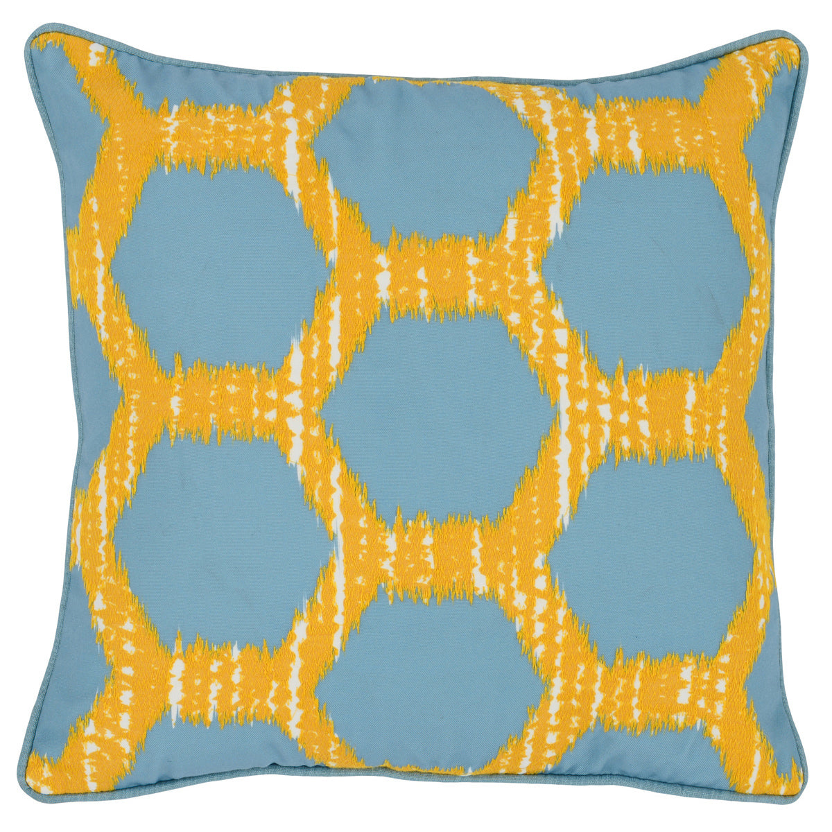 Indoor/Outdoor Gaines Yellow/Blue Throw Pillow (Set of 2) - Ornate Home